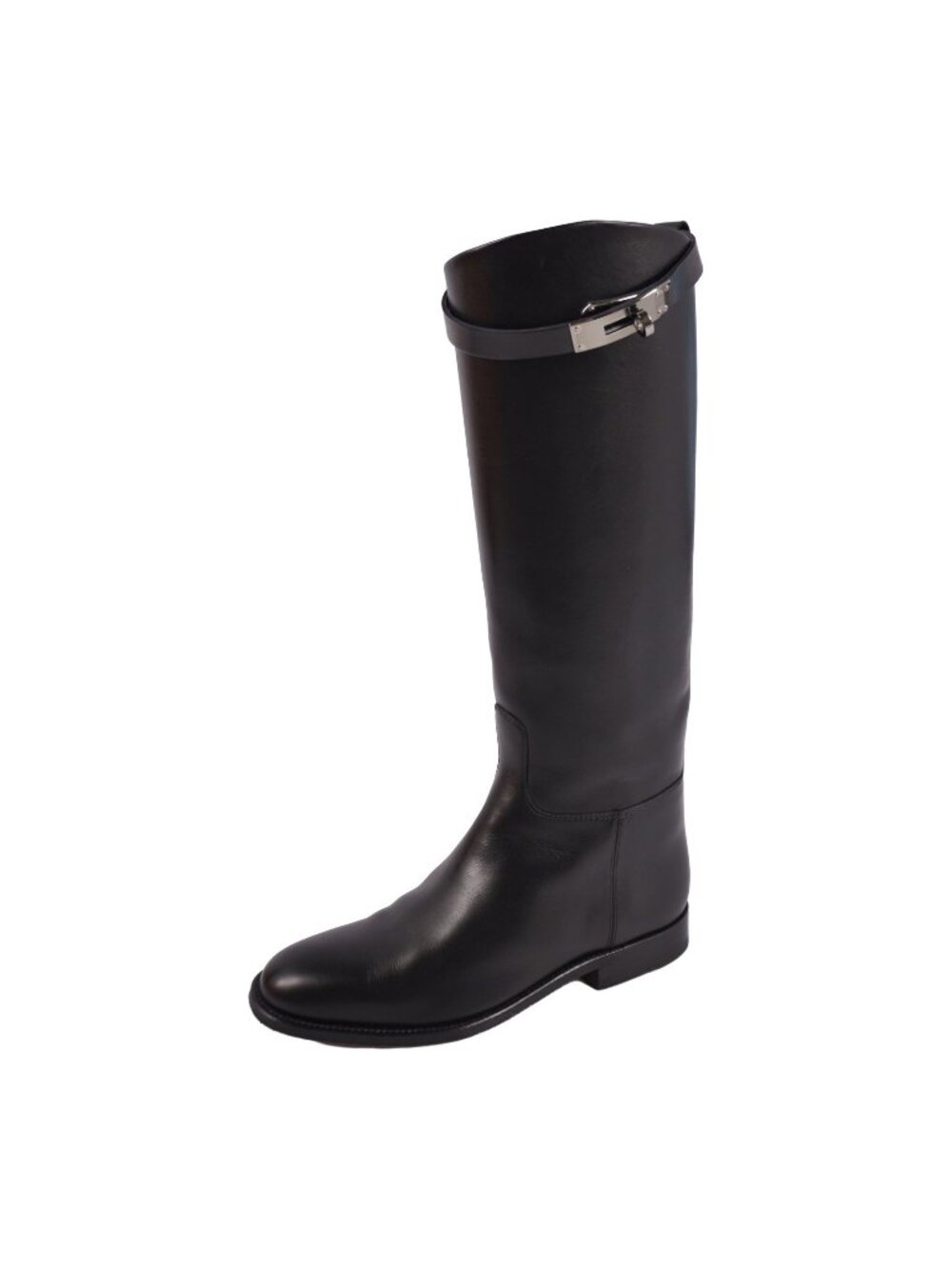 Hermes Boots Jumping Long Kelly Shoes Leather Black
